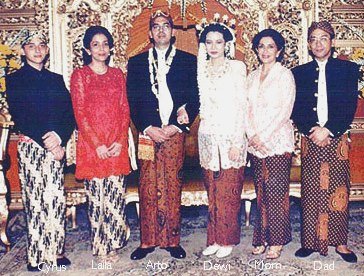 Arto's Java Wedding, Cyrus, Laila, Arto, Dewi, Mom and Dad, Jakarta, August 12th., 1995