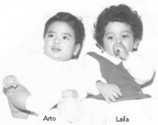 Arto and Laila as babies, born 10 months apart